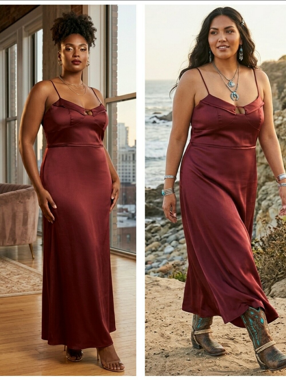 Anthropologie Autumn Wedding Guest Romantic Satin Slipdress Burnt Orange 24W New